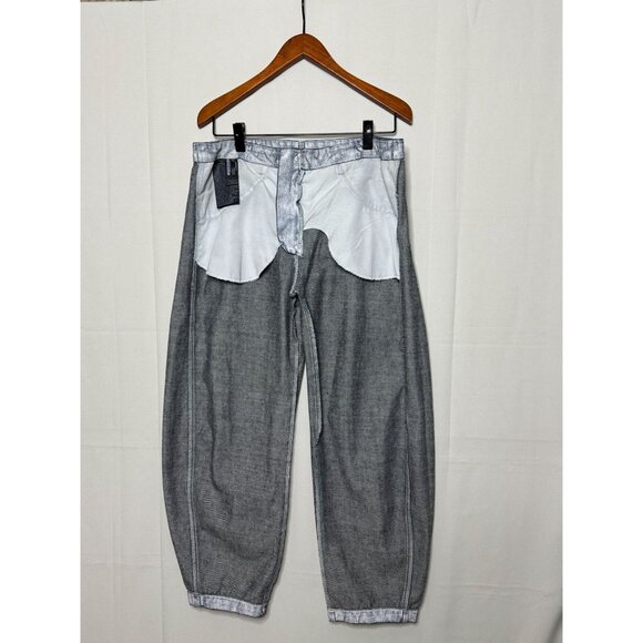 ZARA WOMENS COLLECTION TAPERED COATED MID-RISE Wide Barrel Leg Jeans Size 12 - Picture 11 of 15